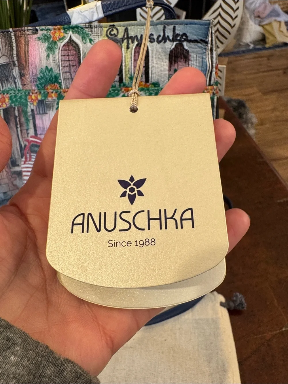 Anuschka Green Multicolor Venice Canal Canvas Crossbody